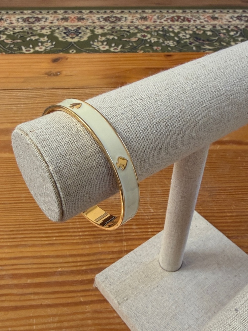 Kate Spade cream and gold tone enamel bracelet, 8 inch, EUC